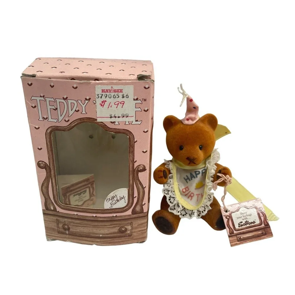 Vintage 1983 Teddy N Me  Bear Mattel Emotions Happy Birthday By Sekiguchi RARE